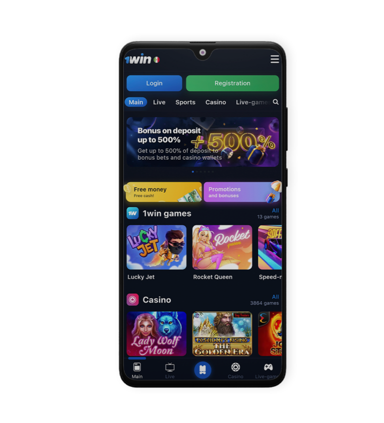Disfruta de juegos y la posibilidad de ganar desde la app móvil de 1Win para Android, paso 5.