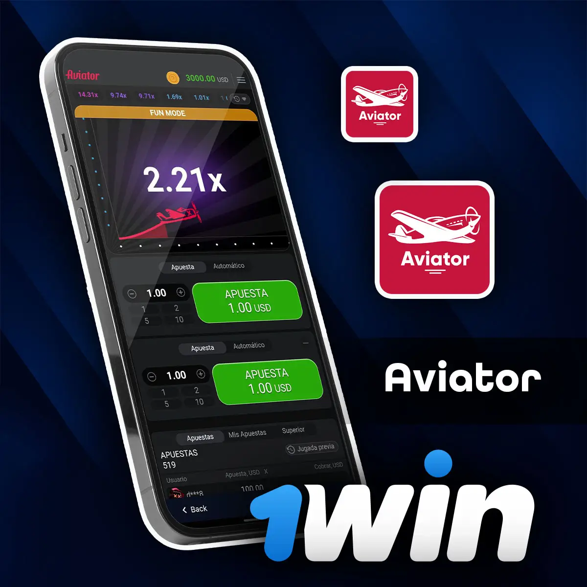 Experimenta la emoción de jugar Aviator Casino en línea a través de la aplicación móvil de 1Win.