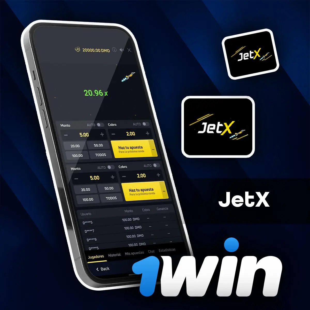 Participa en el juego JetX casino en línea a través de la app movil 1Win.