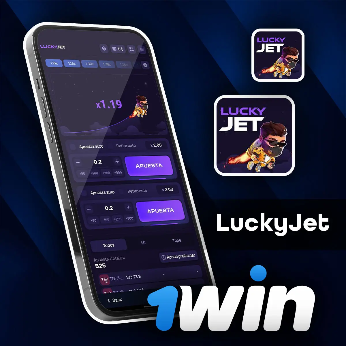 Experimenta la diversión de jugar en Lucky Jet Casino en línea con la aplicación móvil de 1Win.