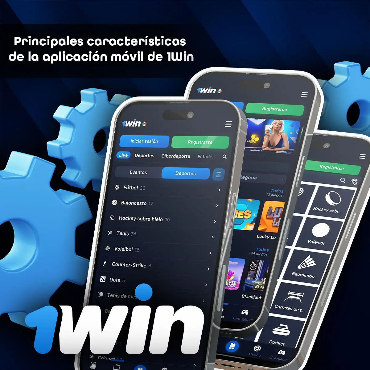 Caracteristicas de la aplicación oficial del Casino 1Win.