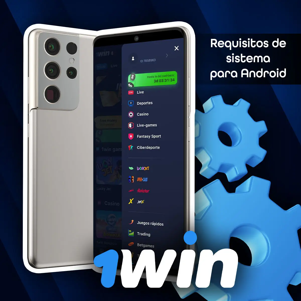 Requisitos del sistema para la aplicación 1Win de apuestas en Android.