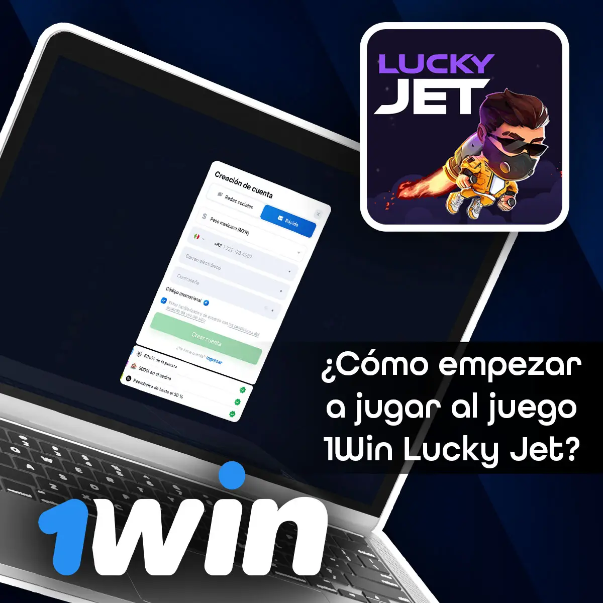 Regístrate en el sitio oficial de 1Win México y comienza a jugar a Lucky Jet.
