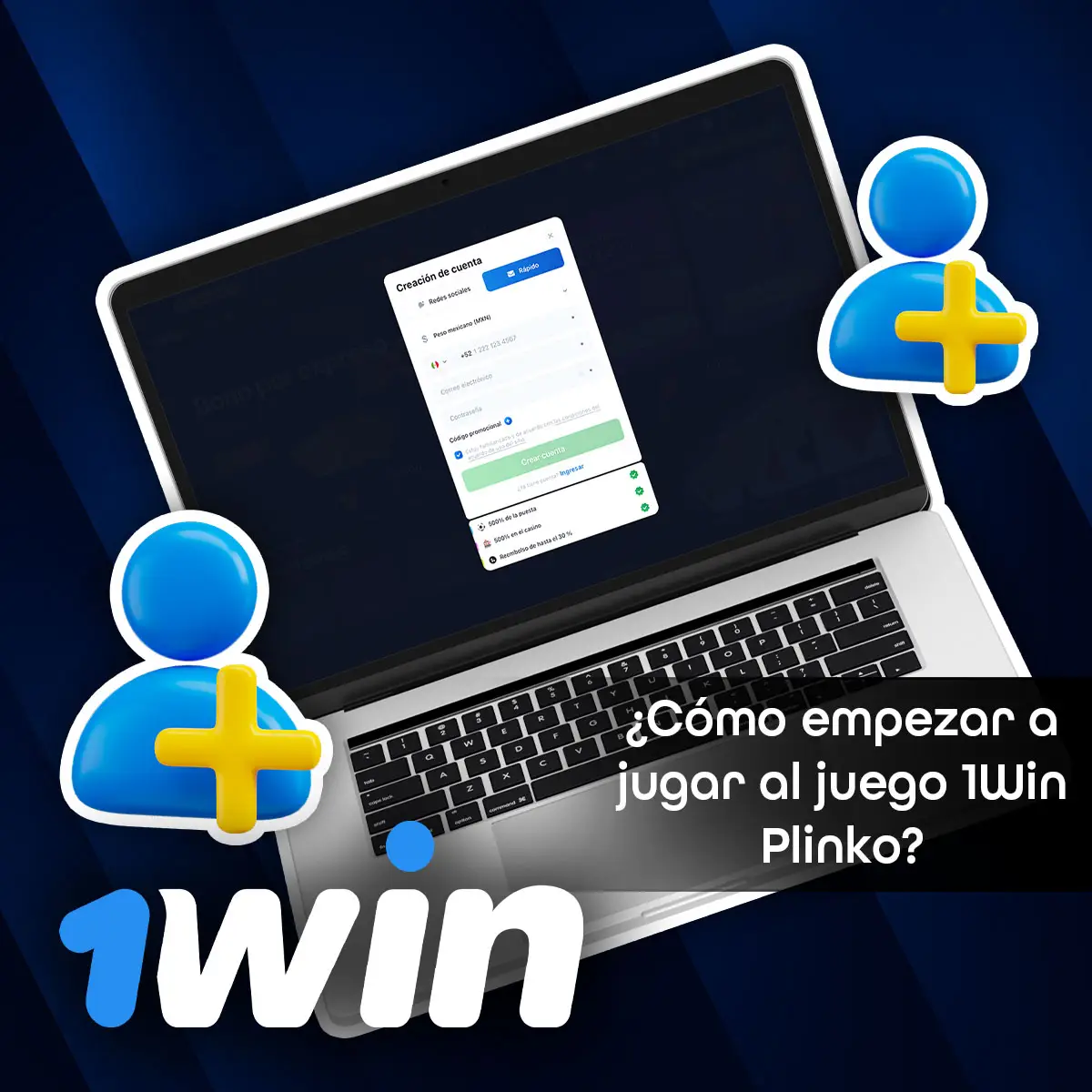 Regístrate en la página oficial de 1Win México y comienza tu aventura en Plinko.