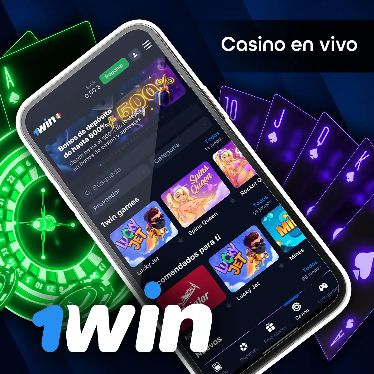 Visión general de los juegos de casino en vivo de 1Win.