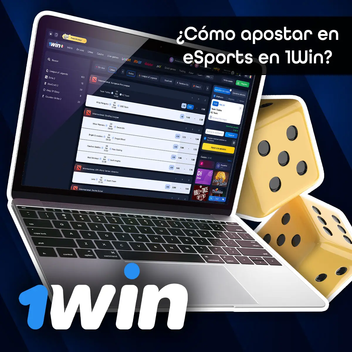 Bono de bienvenida para quienes apuesten en ciberdeportes en 1Win.