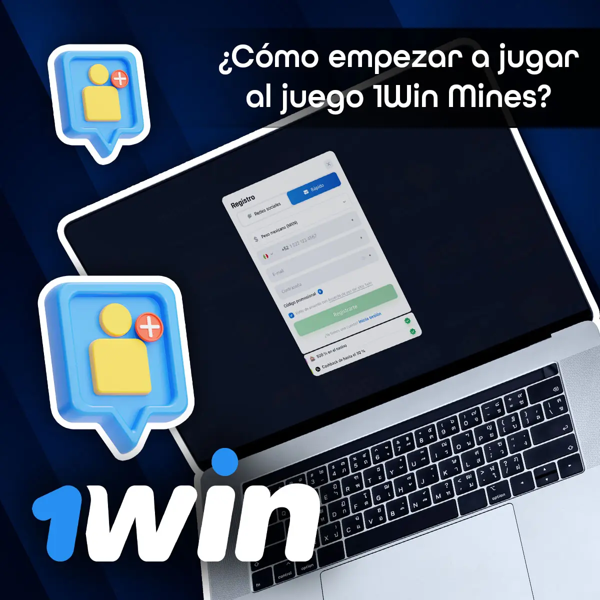 Proceso de registro en la plataforma 1Win para jugar a Mines.