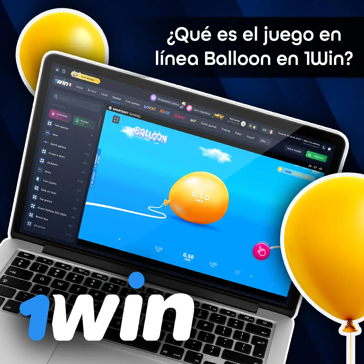 Detalles sobre cómo jugar Balloon en la plataforma 1win.