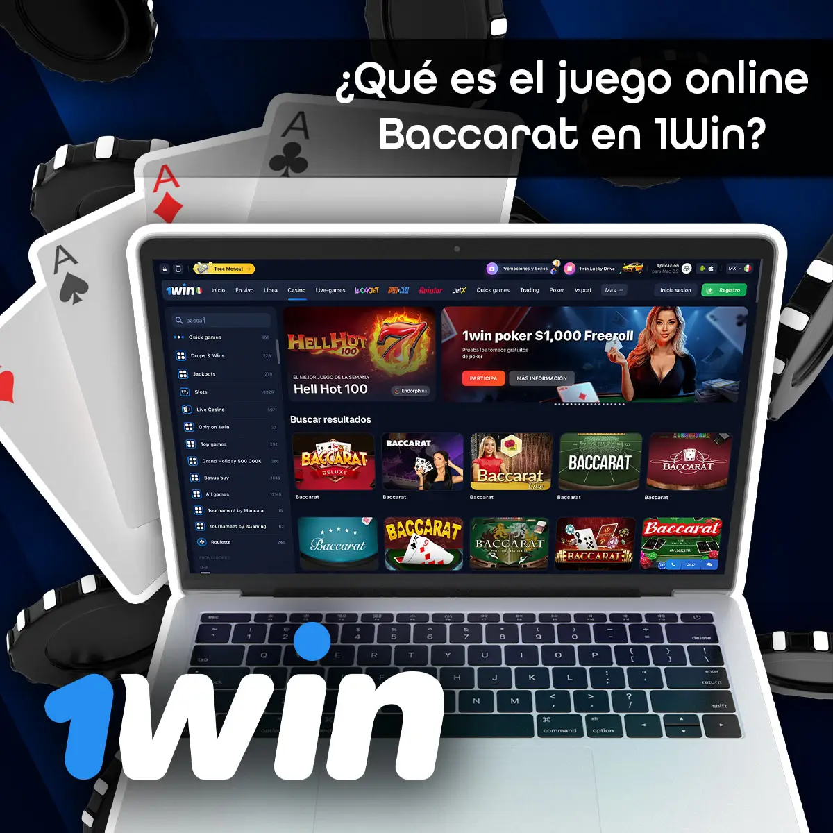 Detalles sobre el juego Baccarat en línea en 1Win.